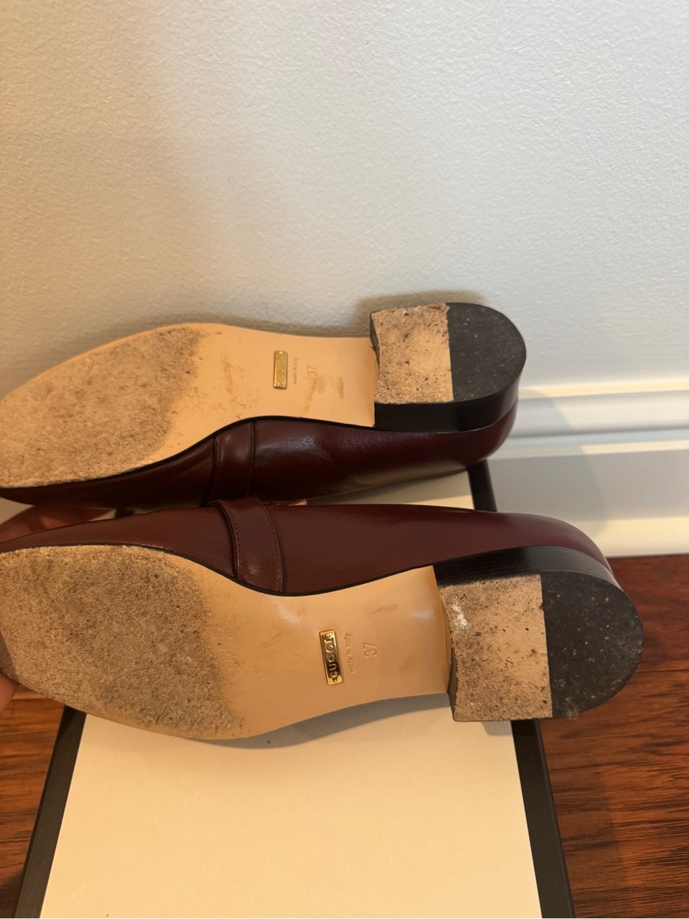 Gucci Malaga Kid Loafers in Vintage Bordeaux - Picture 8 of 11